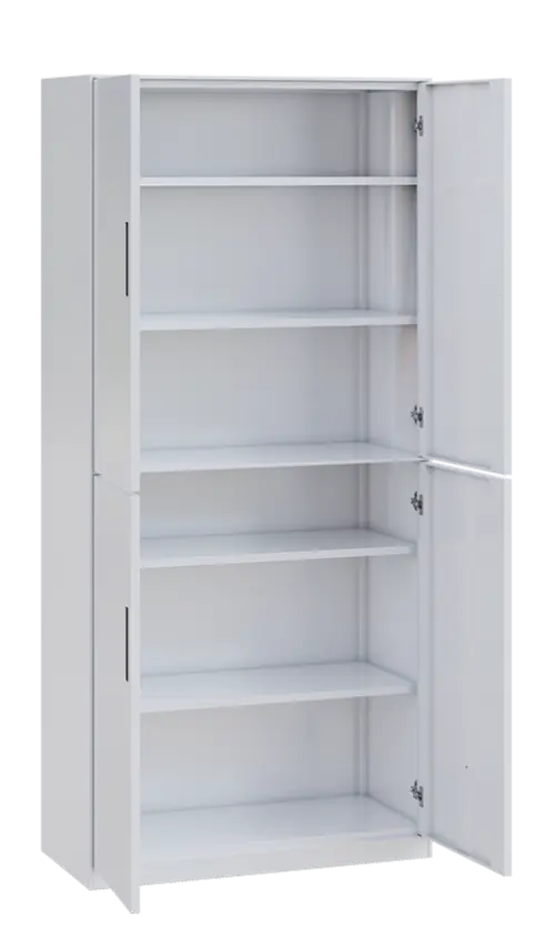 SLIM CONCEPT 02 skříň policová, 4-dvéřová, 1950x900x400 mm, bílá/úchytka antracit